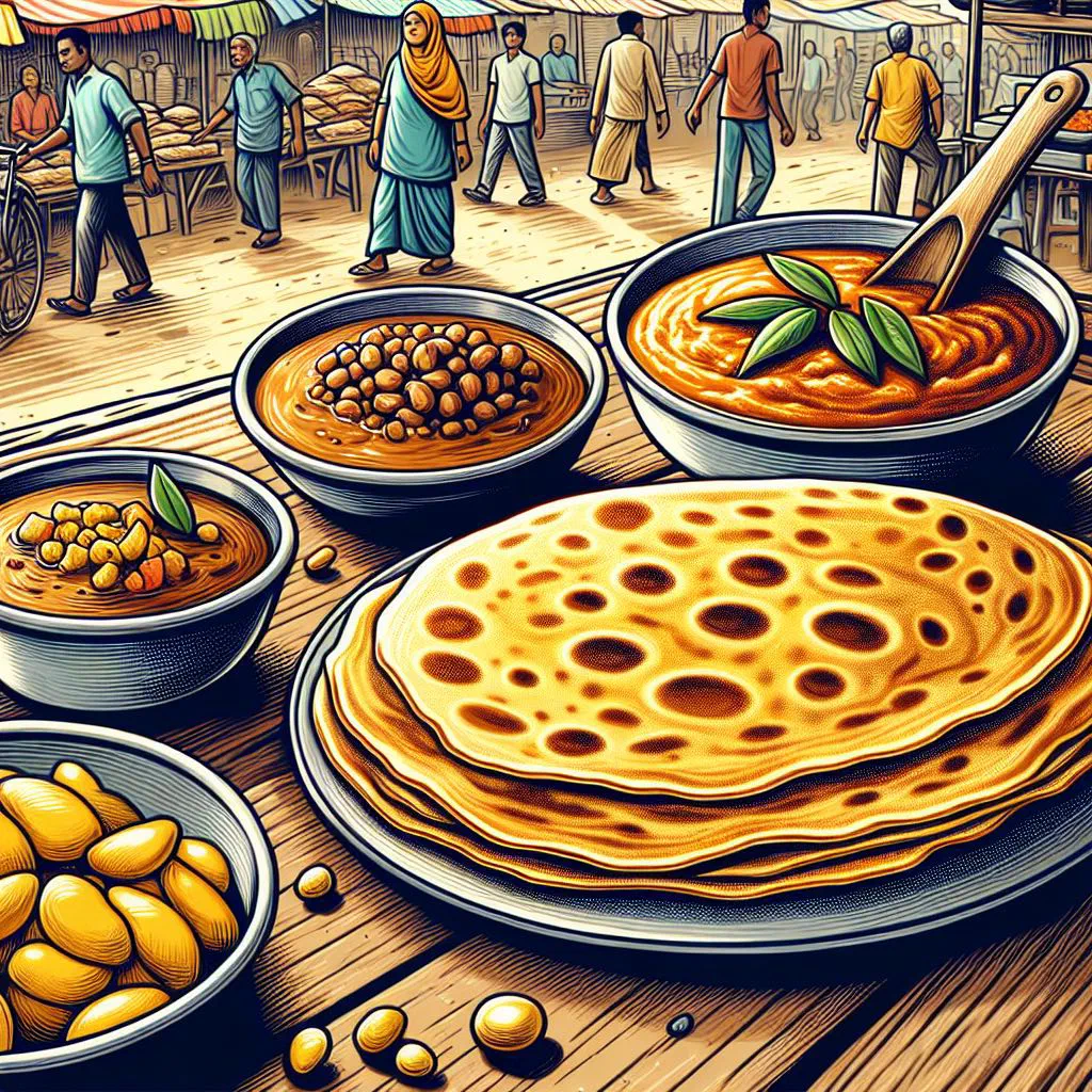 Golden dholl puri flatbreads filled with spiced yellow split peas