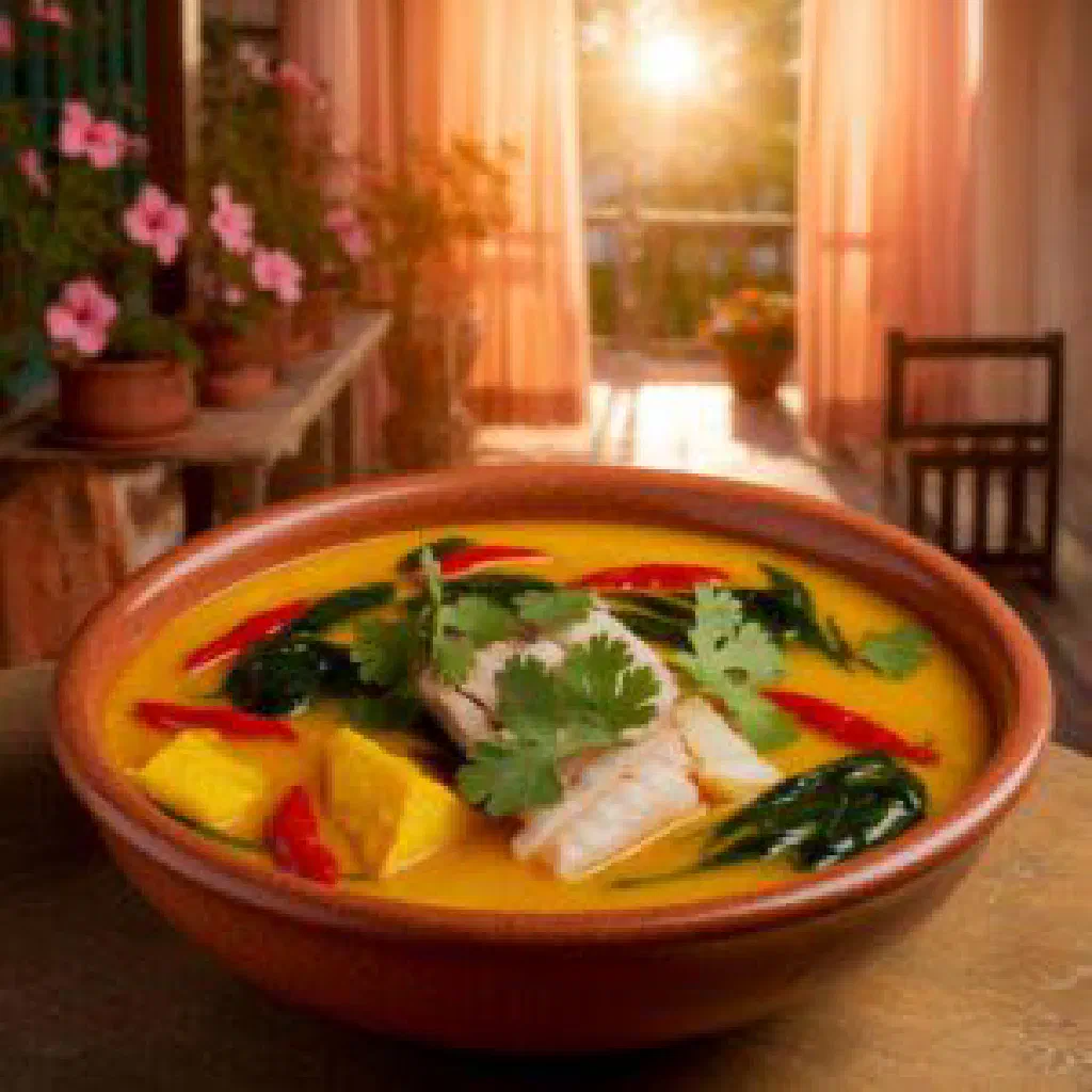 Kalia de Poisson fish stew with coconut milk and fresh coriander