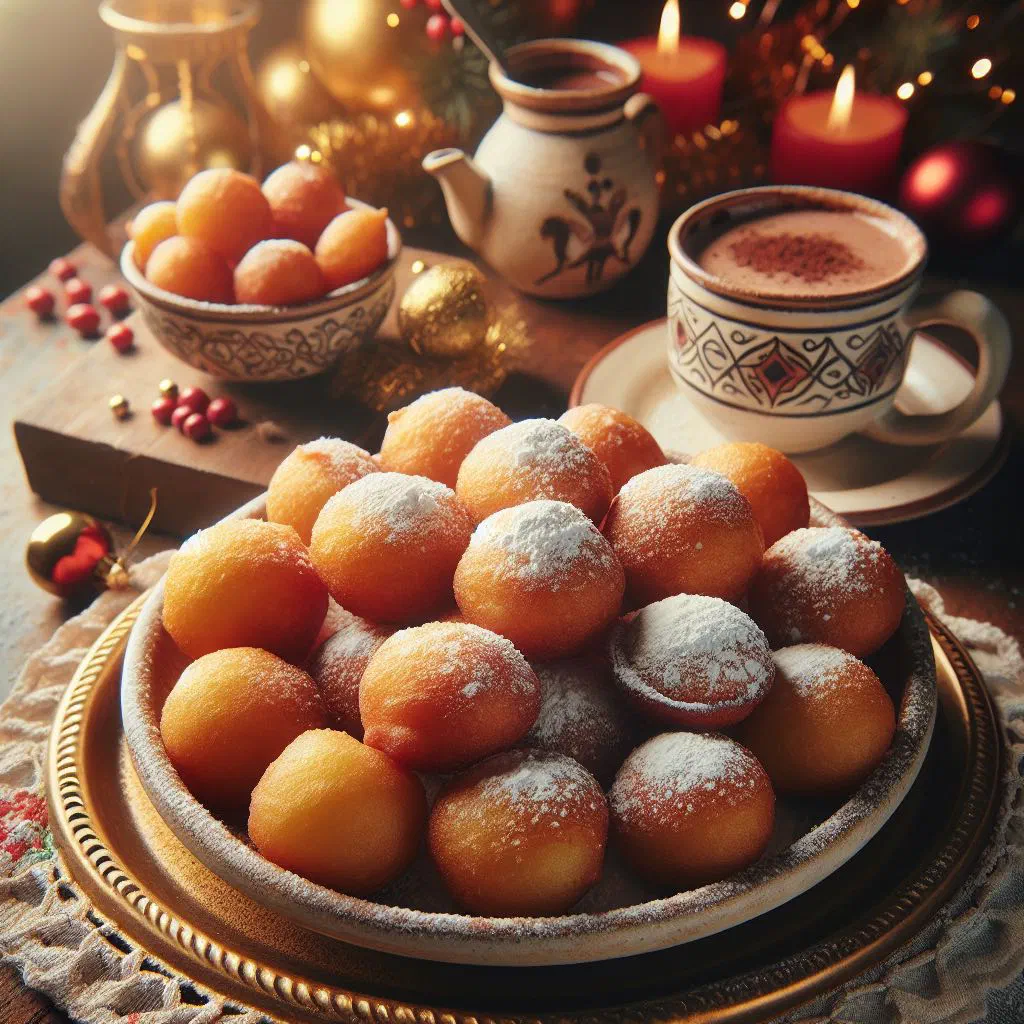 Crispy golden buñuelos dusted with cinnamon sugar