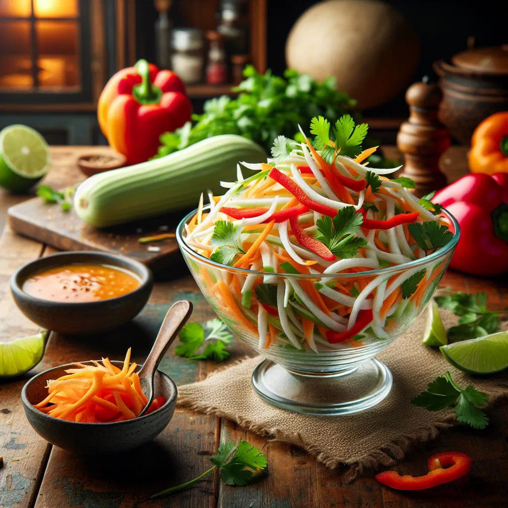 Crisp jícama salad with orange and grapefruit segments and fresh coriander