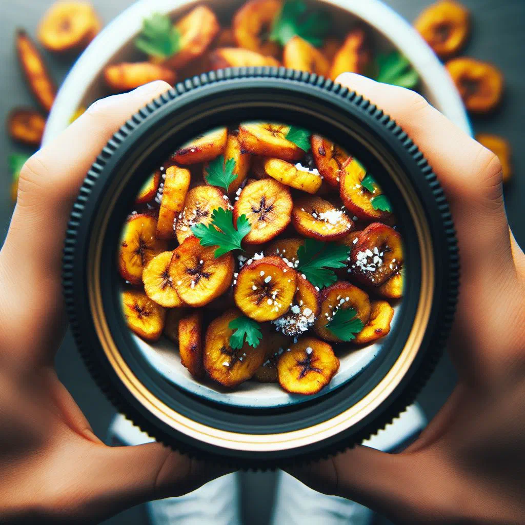 Golden fried plantain slices served on a plate