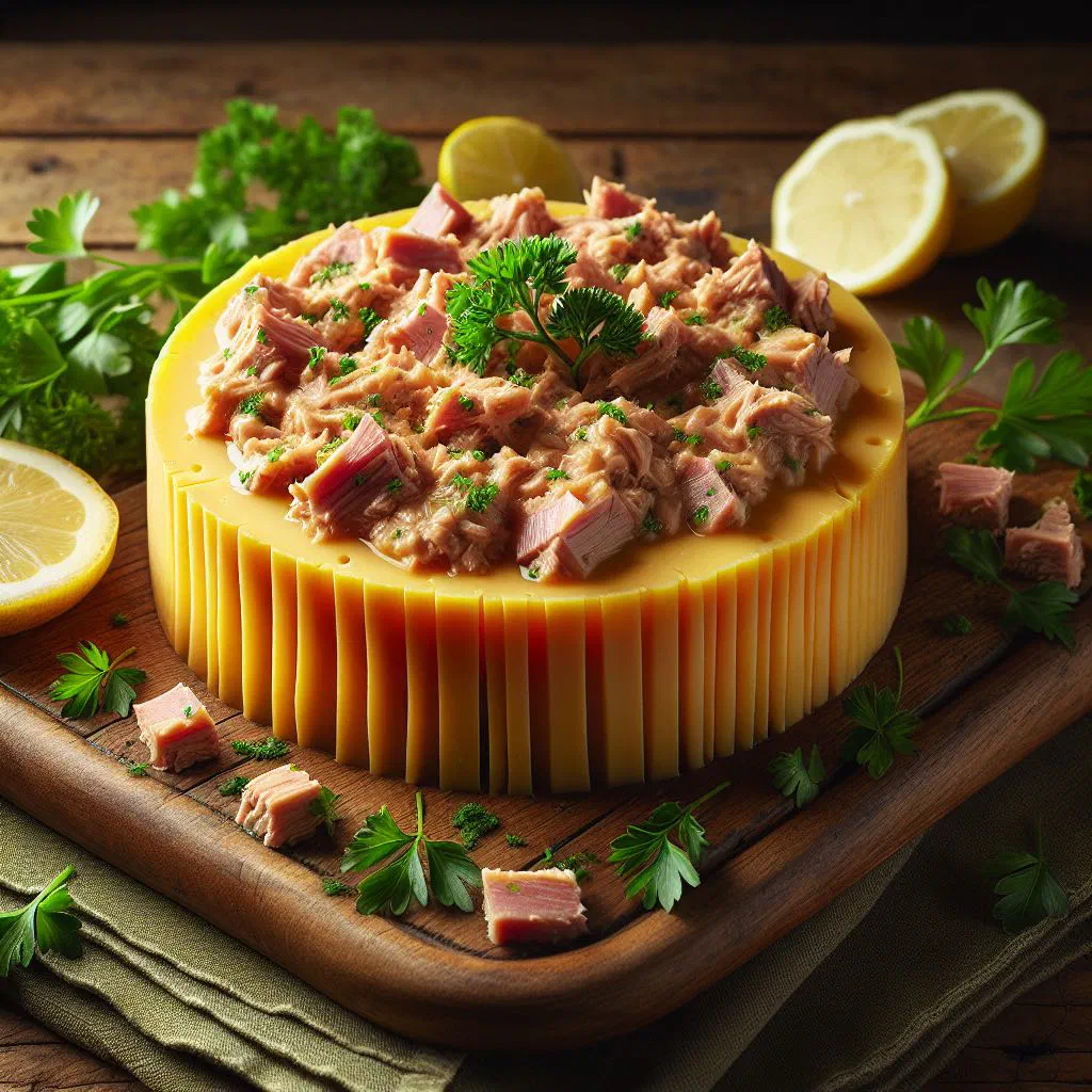 Set block of queso de tuna prickly pear paste on a colourful plate
