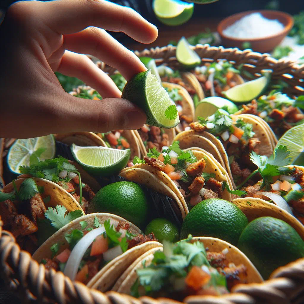 Tacos de canasta stacked and steaming with chopped onion and salsa
