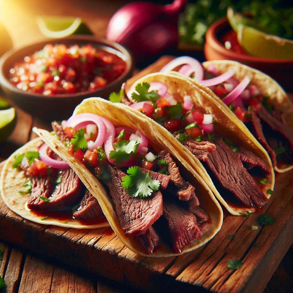 Soft corn tortillas filled with tender beef tongue, fresh coriander and lime
