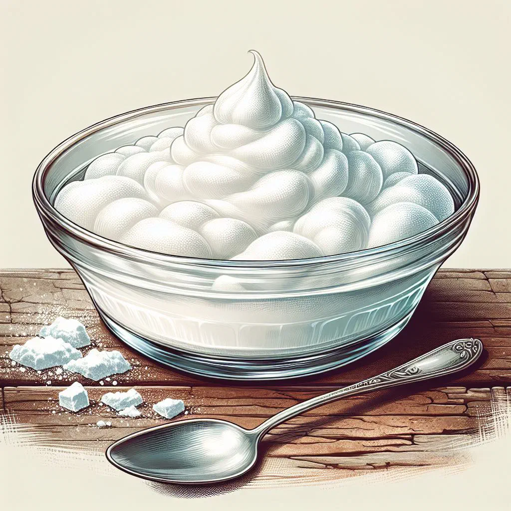 Soft meringue clouds floating in vanilla custard sauce in a shallow bowl