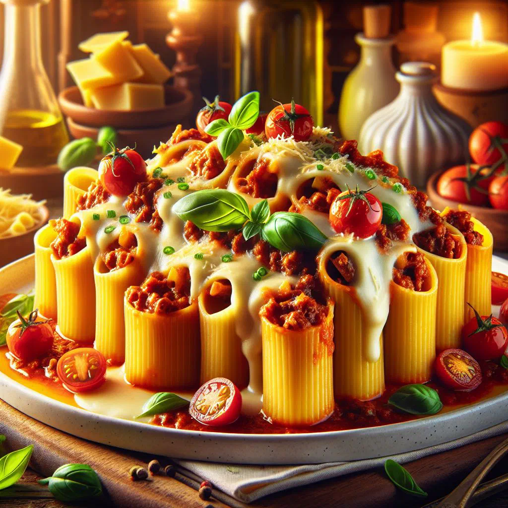 Baked cannelloni Niçois in tomato sauce with fresh herbs