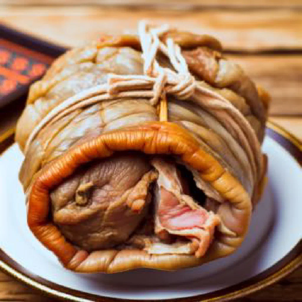 Mongolian makhsag dumplings filled with spiced beef, served warm
