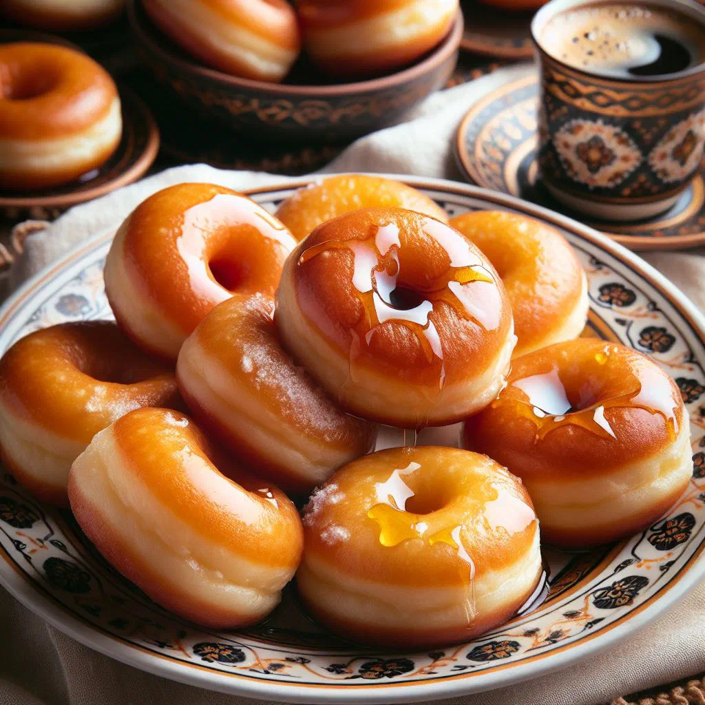 Golden fried Montenegrin uštipci dough balls piled on a plate