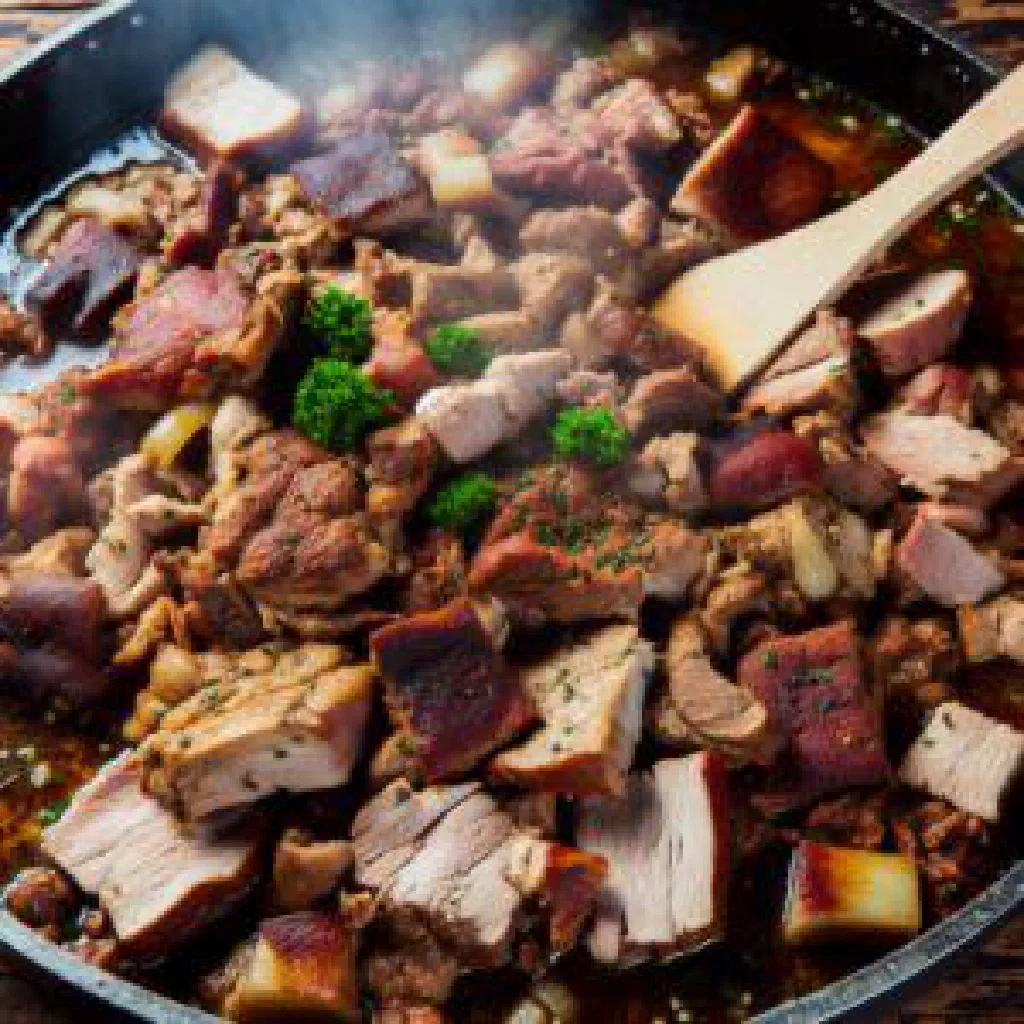 Slow-cooked Moroccan tanjia of tender beef with lemon and herbs in a clay pot