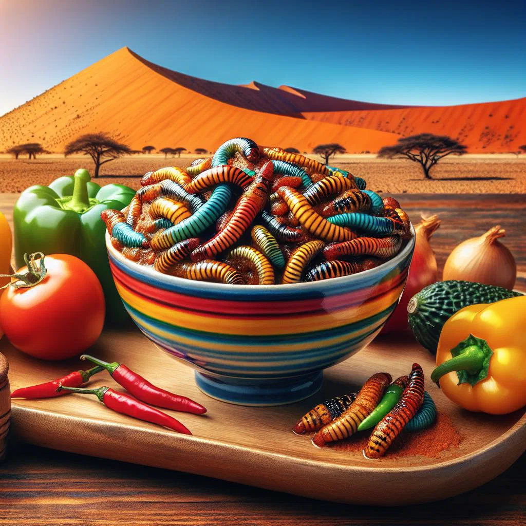 Crispy pan-fried mopane worms with paprika and lemon