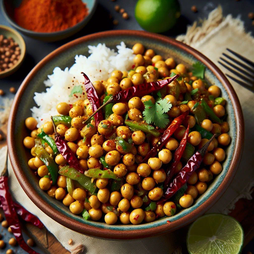 Bhatmas sadheko spiced soybean salad garnished with fresh coriander