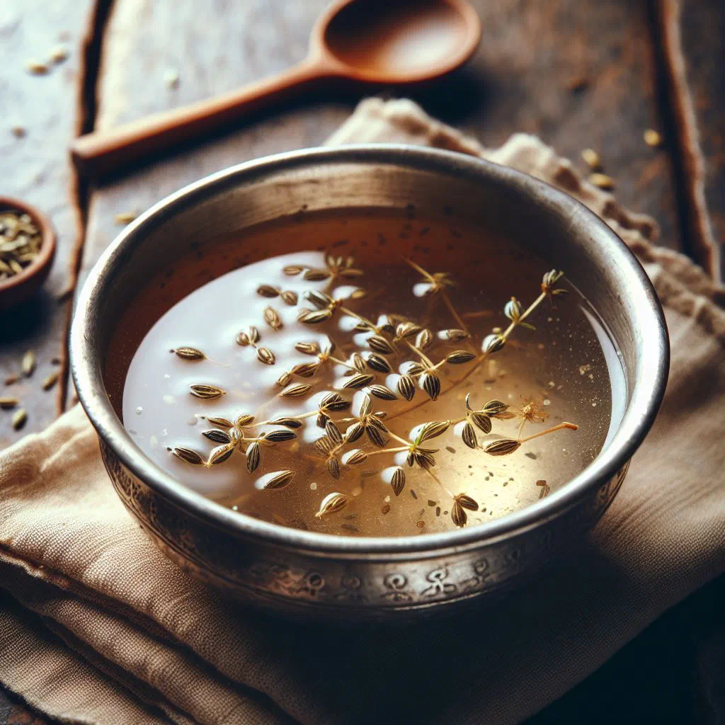 A warming bowl of Nepalese jwano ko jhol herbal soup with turmeric