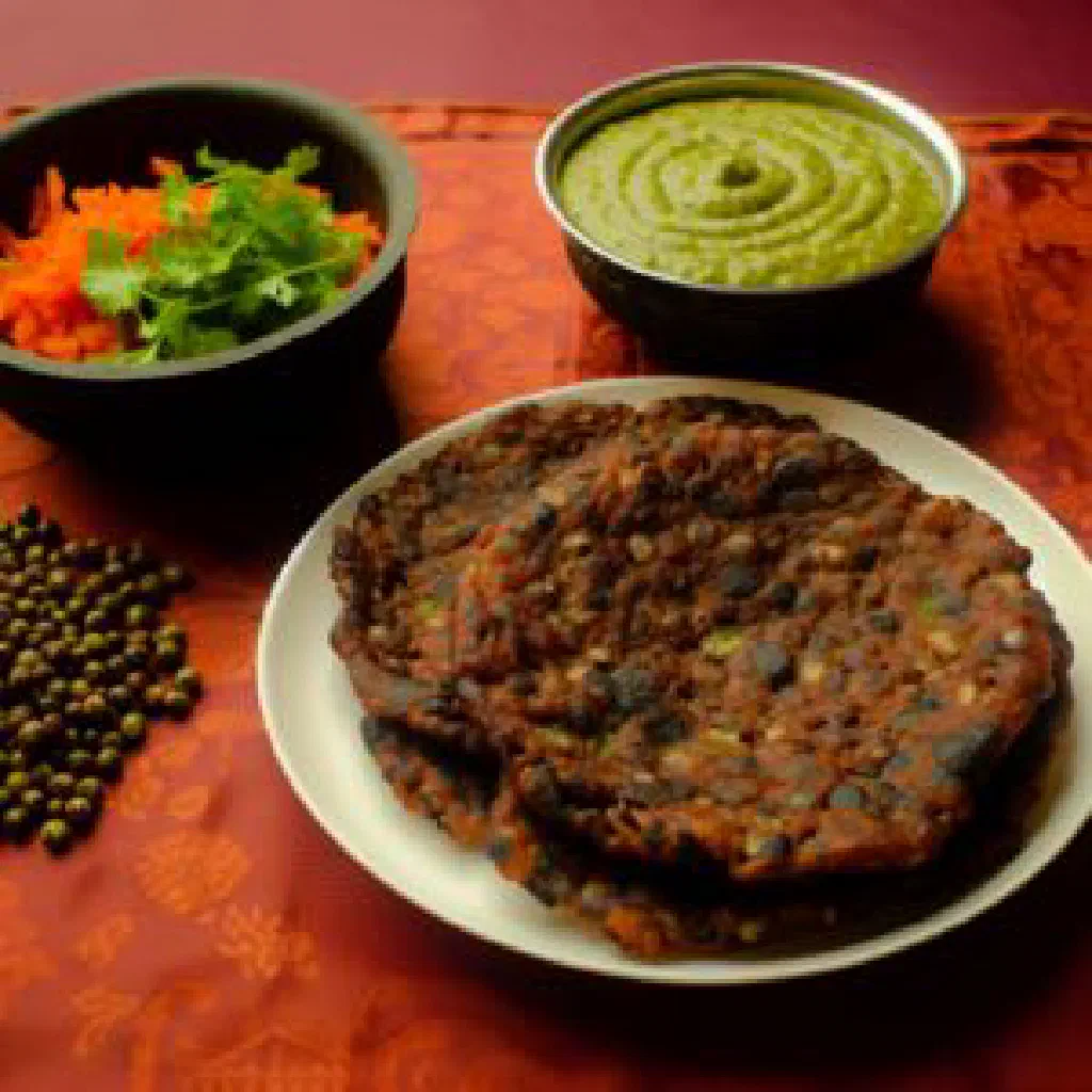 Golden Nepalese maasko bara lentil fritters garnished with fresh coriander