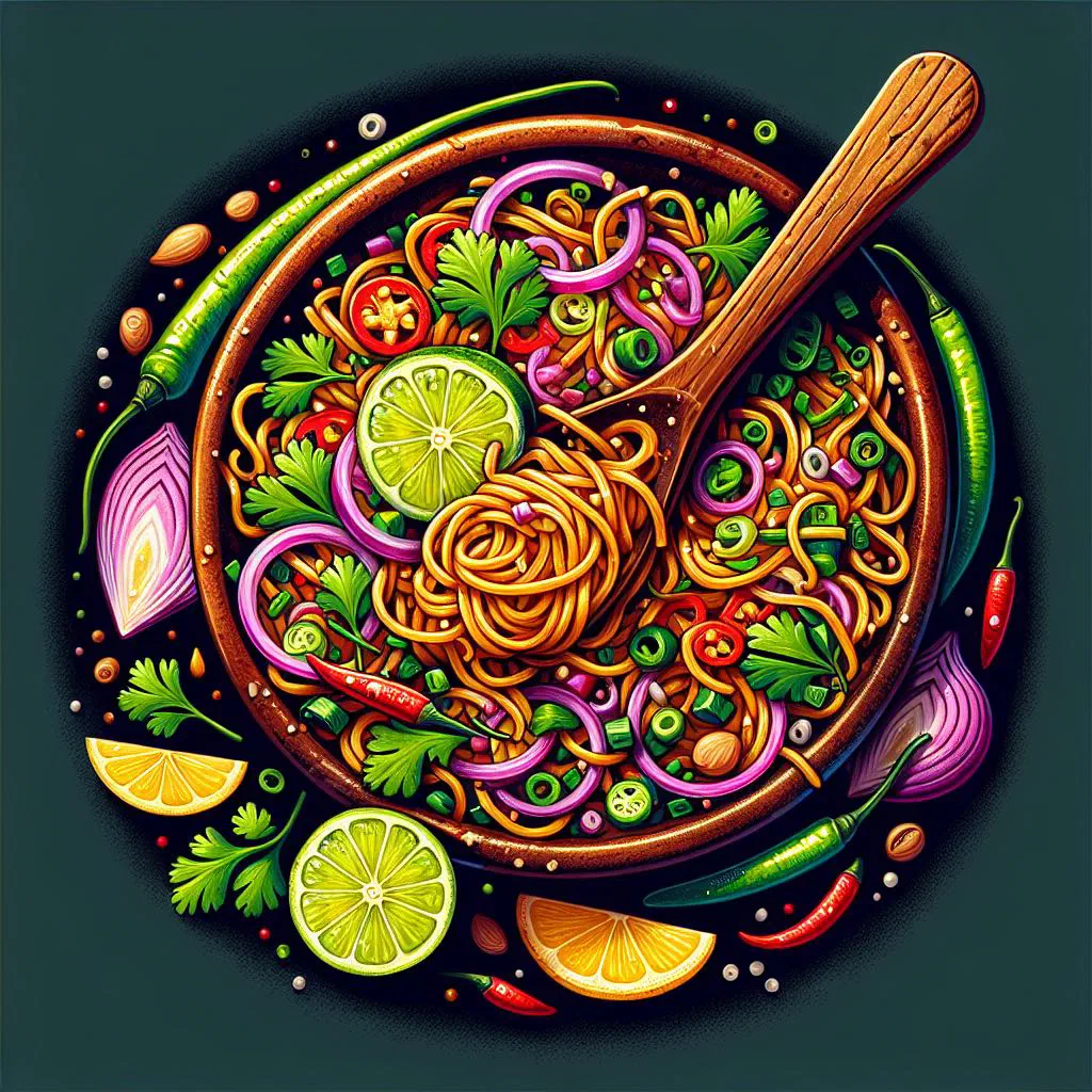 Sandheko Wai Wai crispy noodle salad tossed with vegetables and fresh coriander