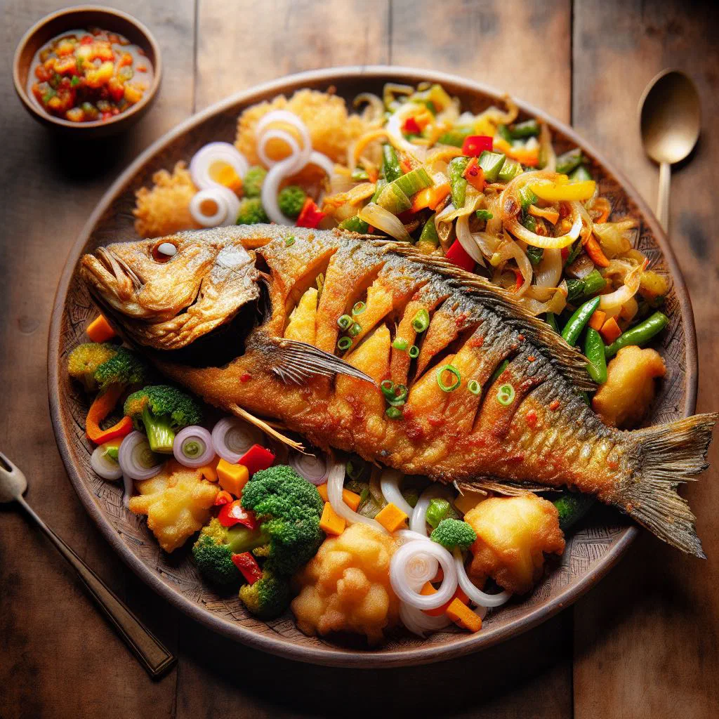 Crispy Nepalese fried fish fillets garnished with fresh coriander