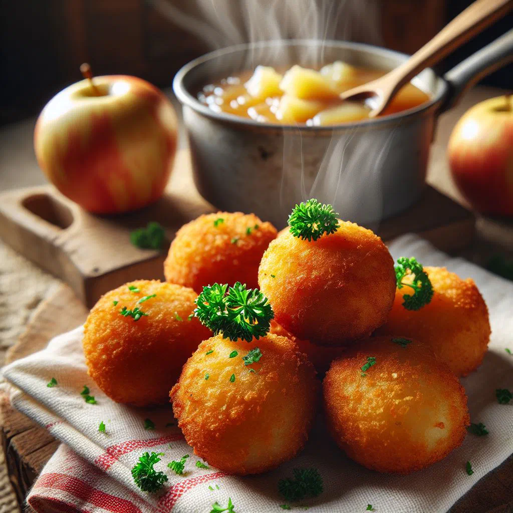 Golden deep-fried Dutch potato croquettes on a plate