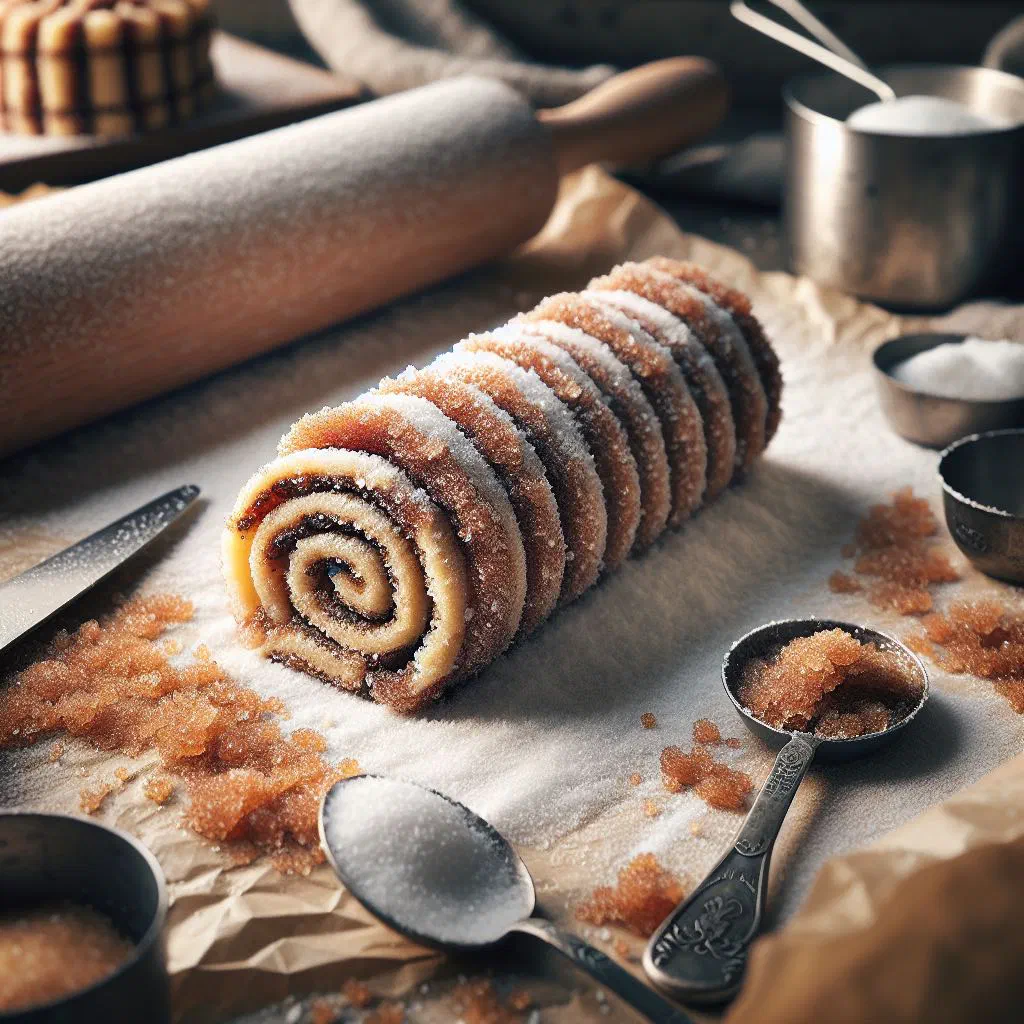 Glazed Zeeuwse bolus cinnamon buns dusted with sugar