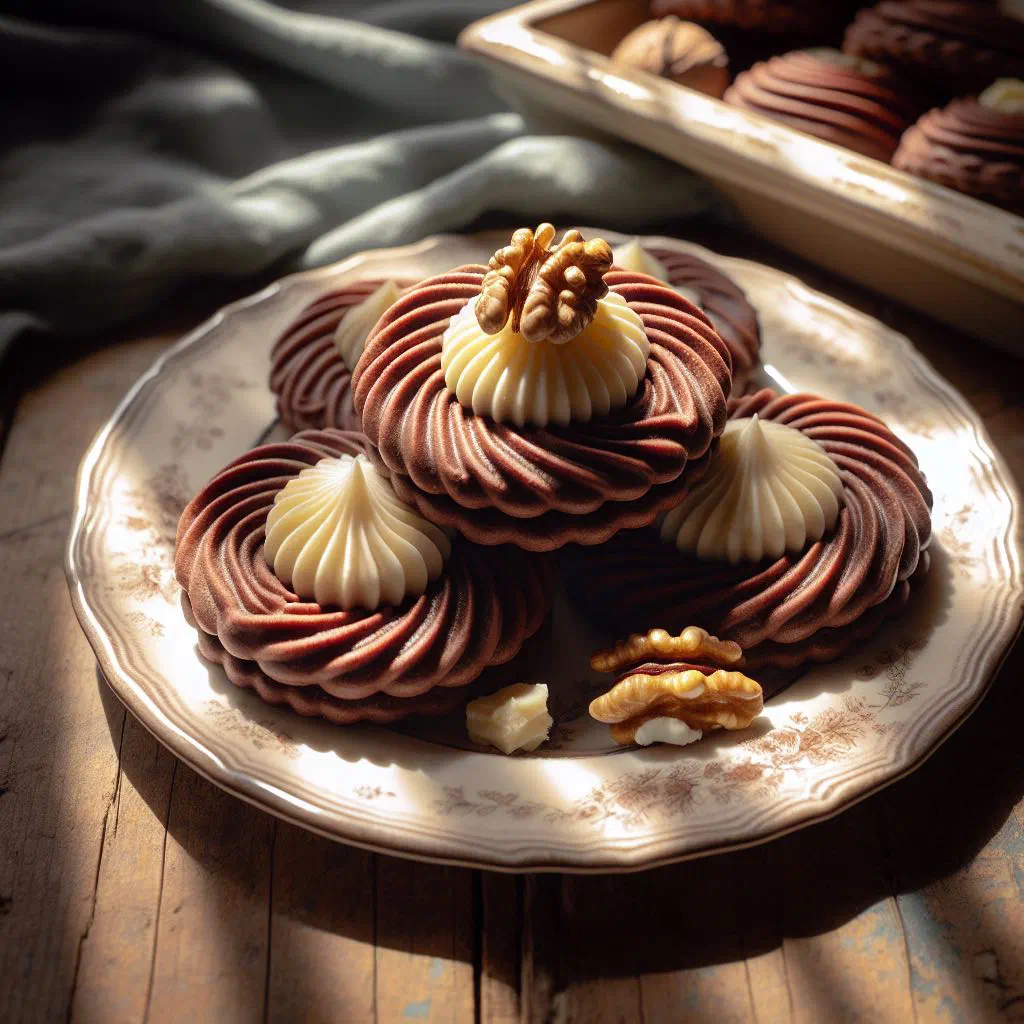 Chocolate afghan biscuits with chopped nuts on a cooling rack