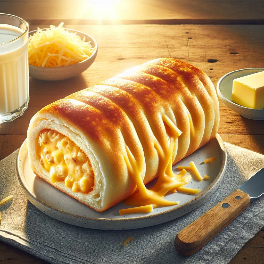 Golden-fried Southland cheese rolls cut into pieces on a plate
