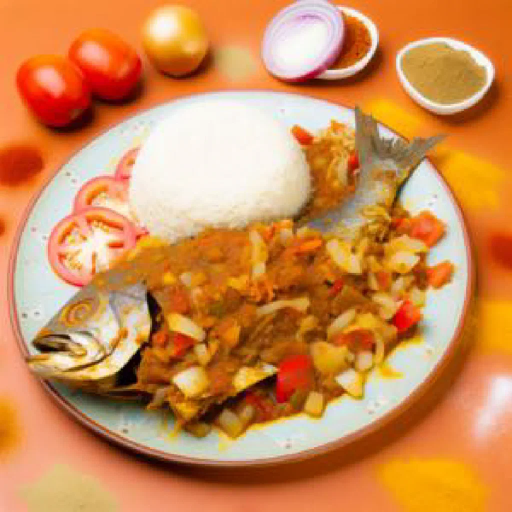 Kokoda, a fresh marinated fish dish garnished with herbs and lime