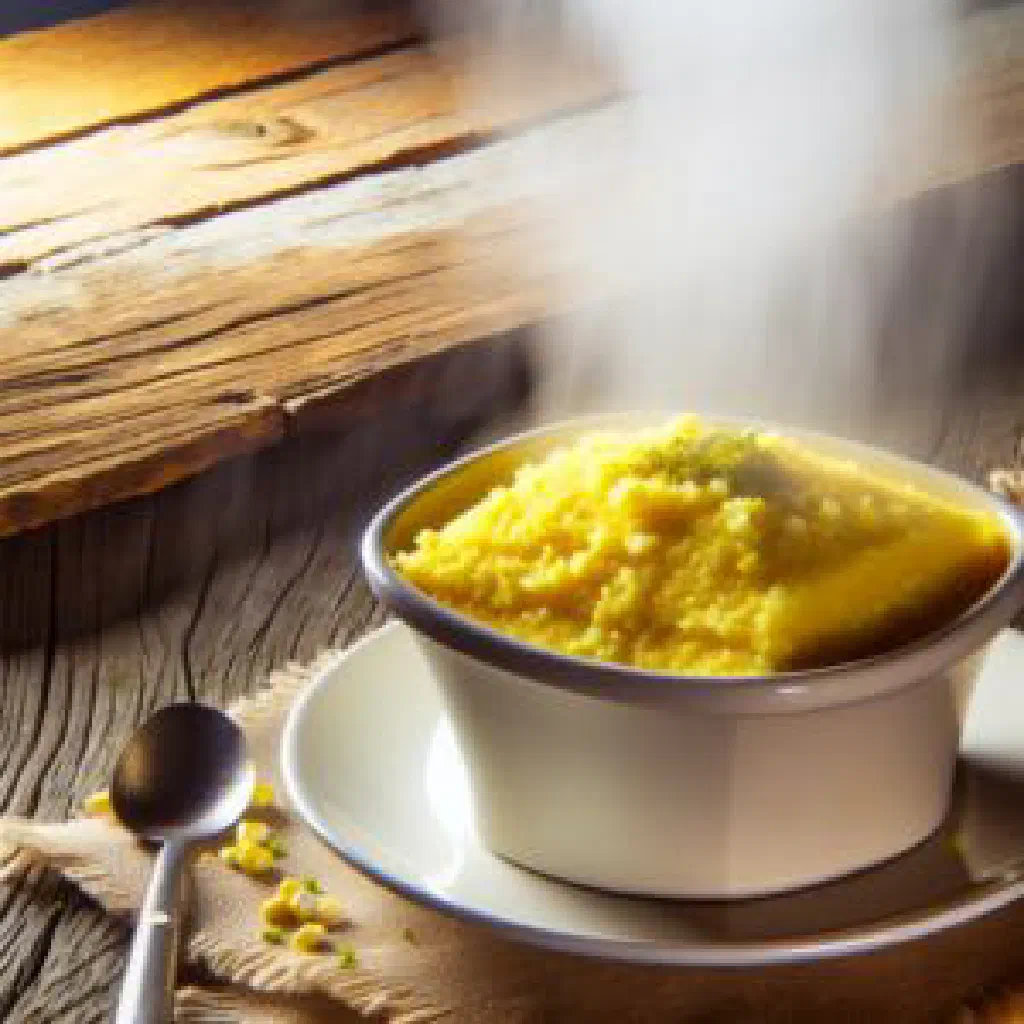 A set portion of smooth Nigerian eko cornmeal ready to serve