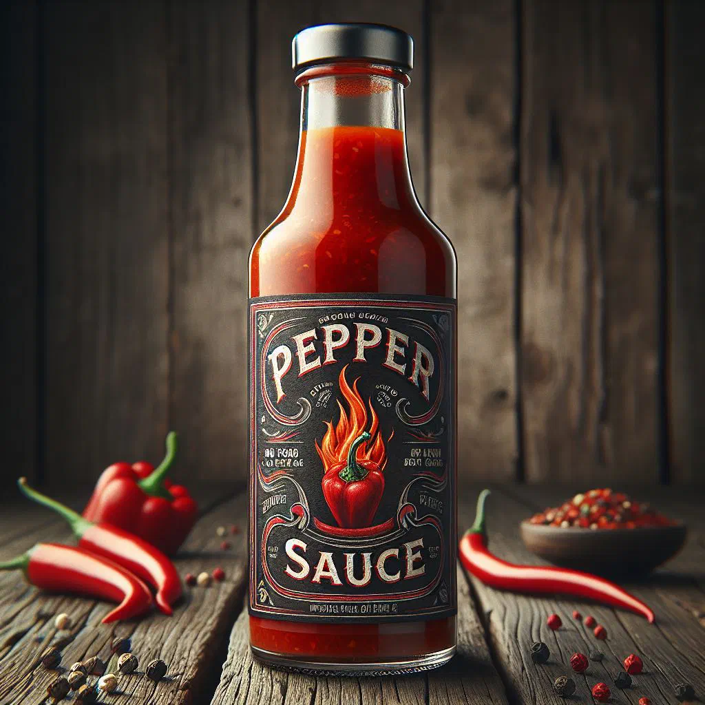A bowl of fiery red Nigerian pepper sauce garnished with fresh herbs