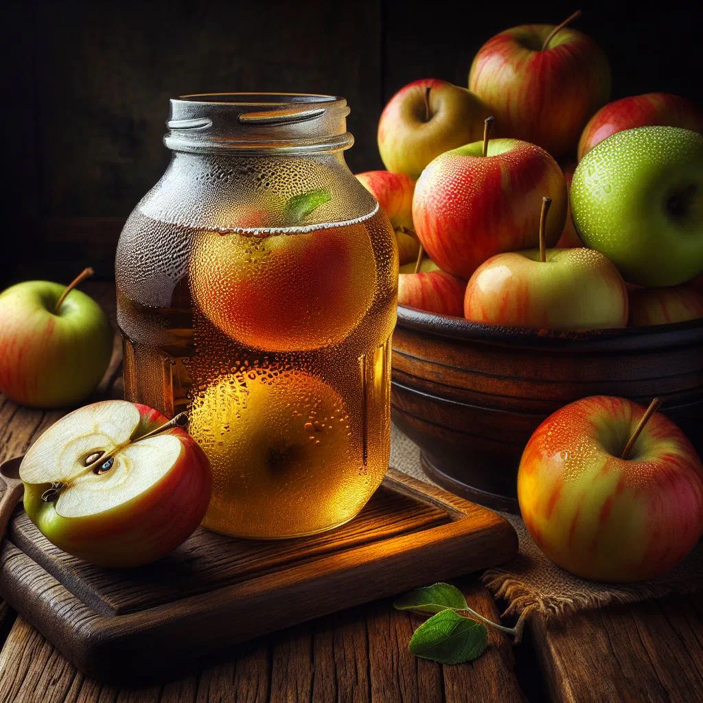 Bowl of stewed apple compote dusted with cinnamon