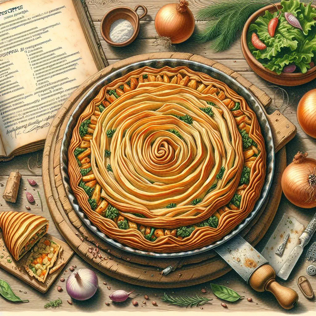 Golden baked potato-filled pastry parcels on a wooden board