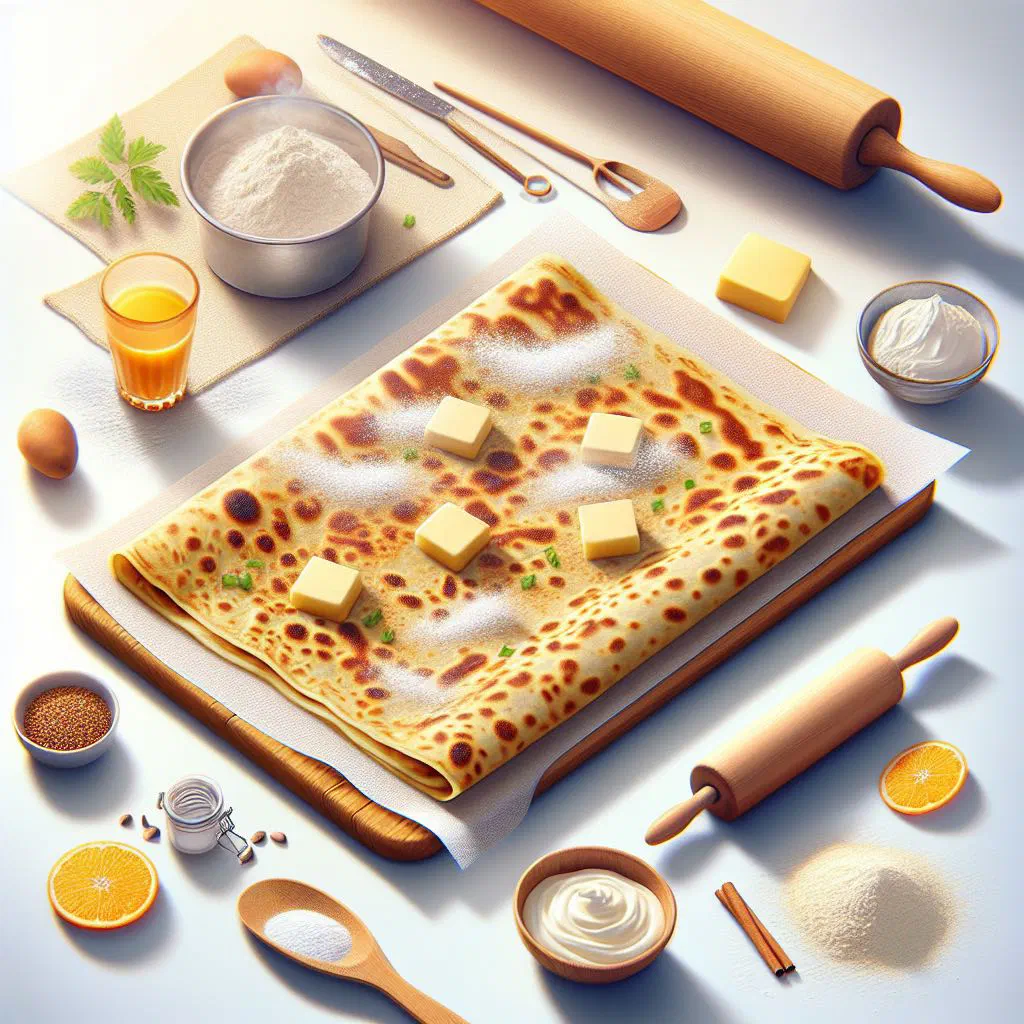 Soft Norwegian lefse flatbreads rolled with butter and cinnamon sugar