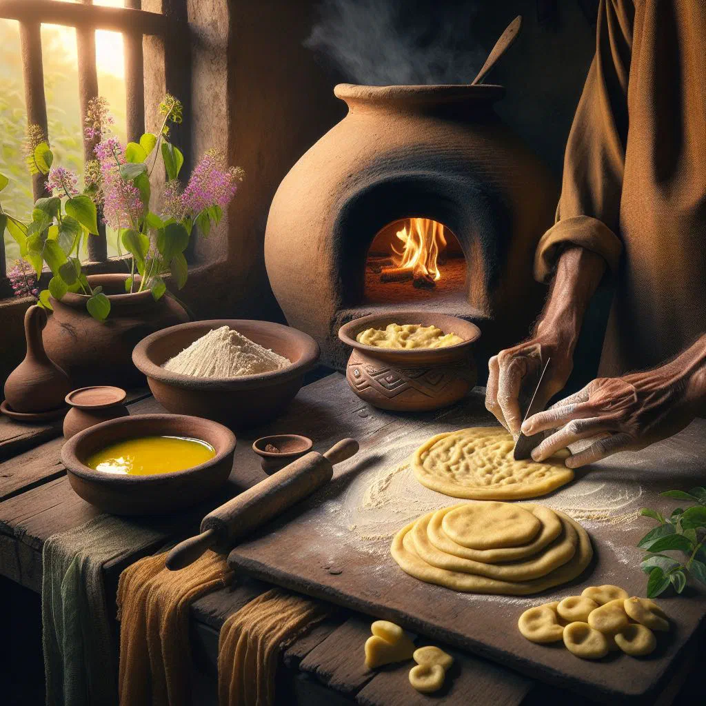 Golden pan-fried baisan ki roti flatbreads made from chickpea flour