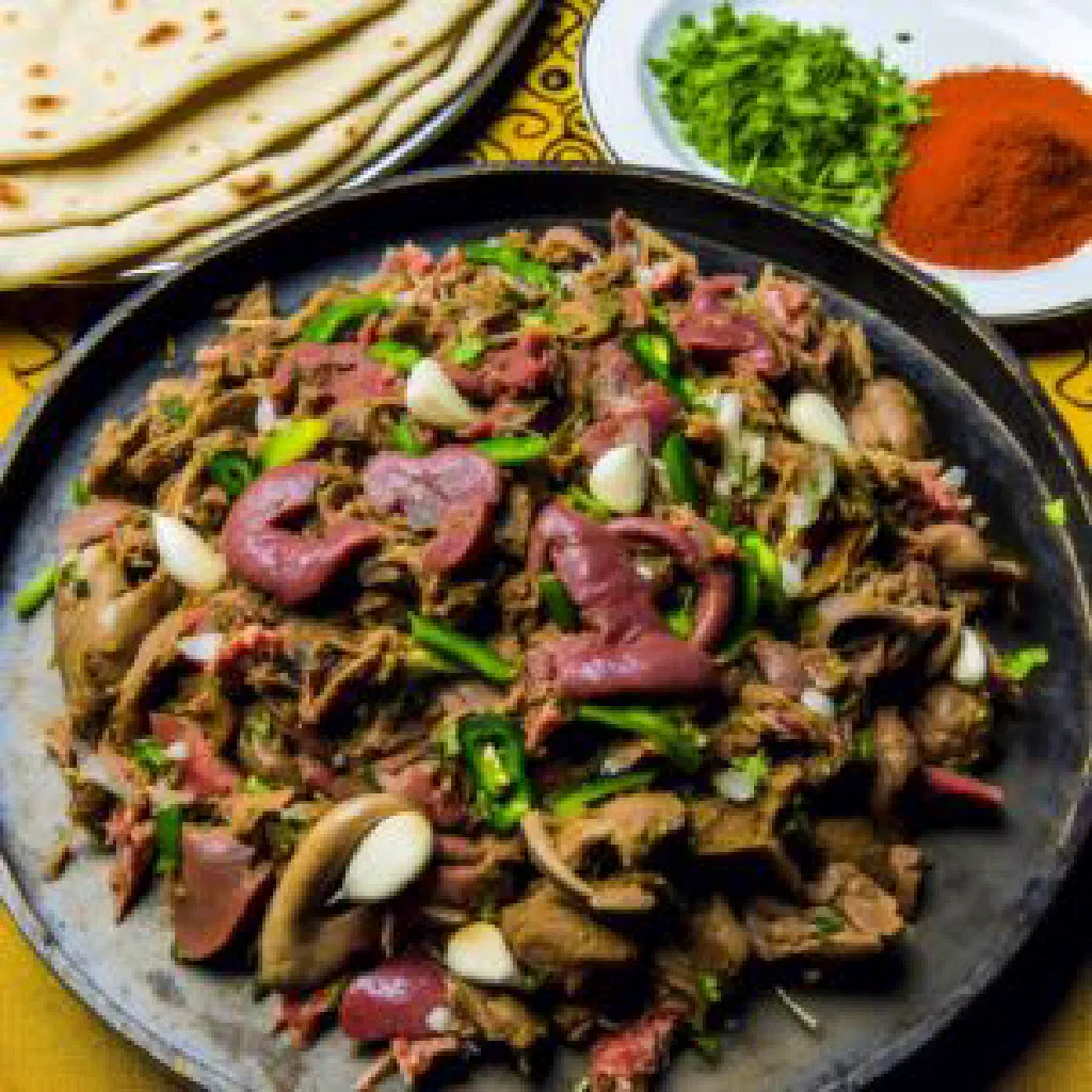 Sizzling Pakistani kata kat with minced meat, green chillies and fresh coriander
