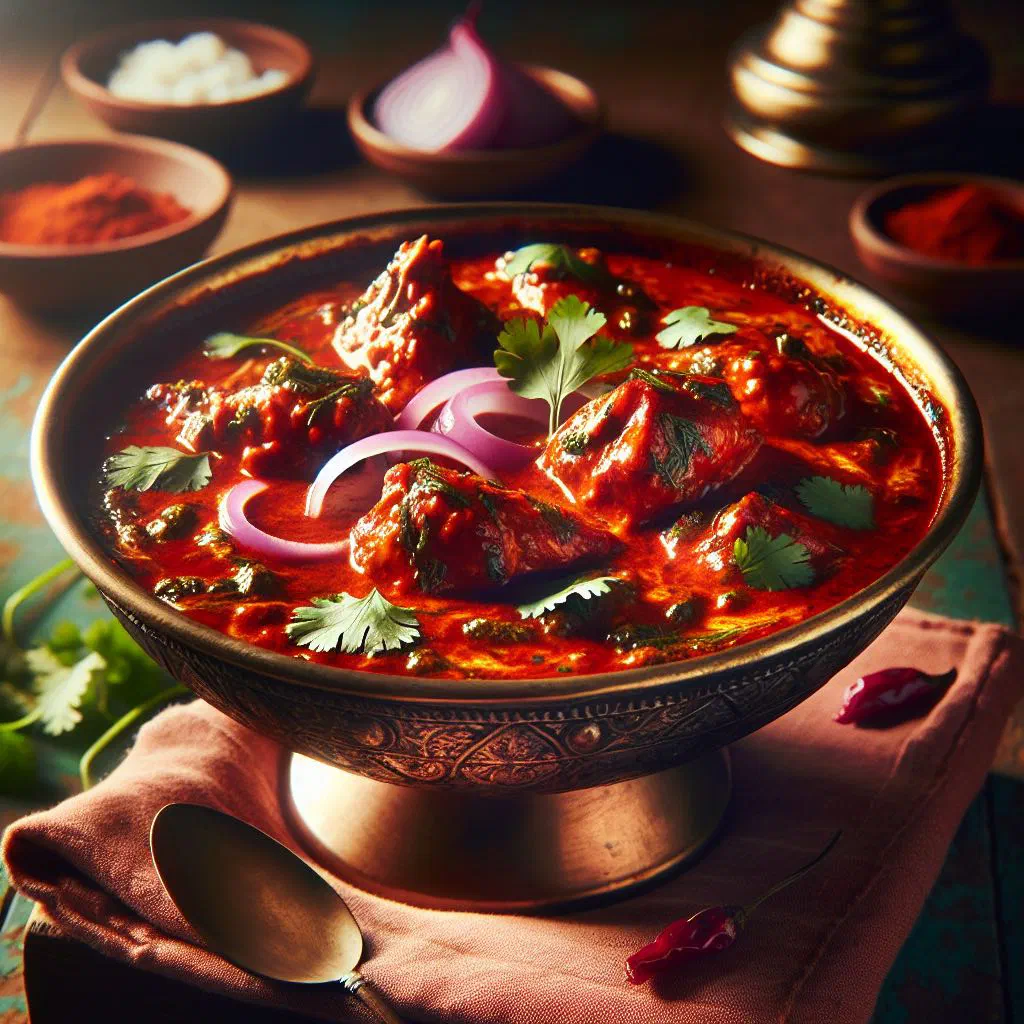 Creamy makhni handi chicken curry garnished with fresh coriander