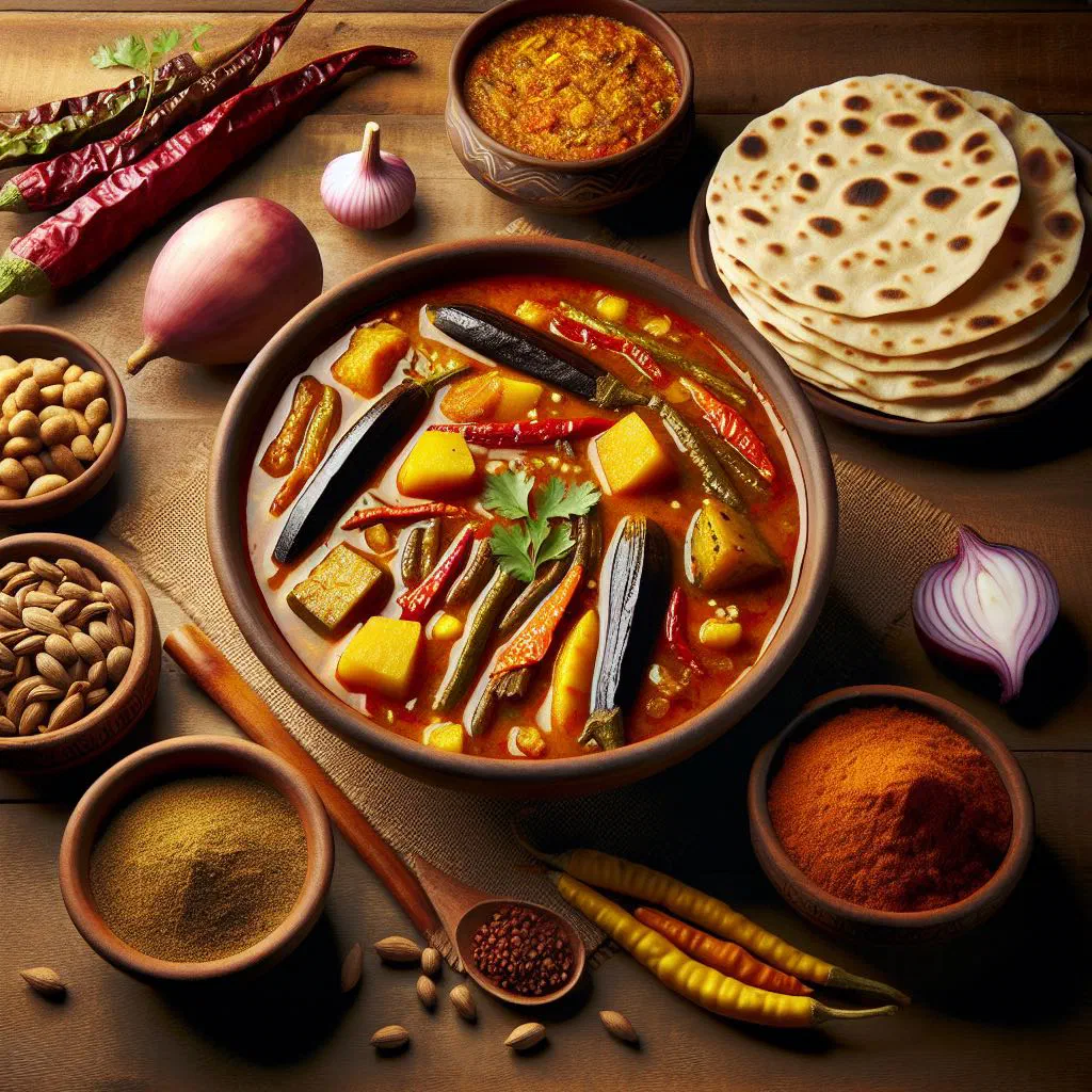 Sindhi curry with tender meat in a creamy, spiced sauce garnished with fresh coriander