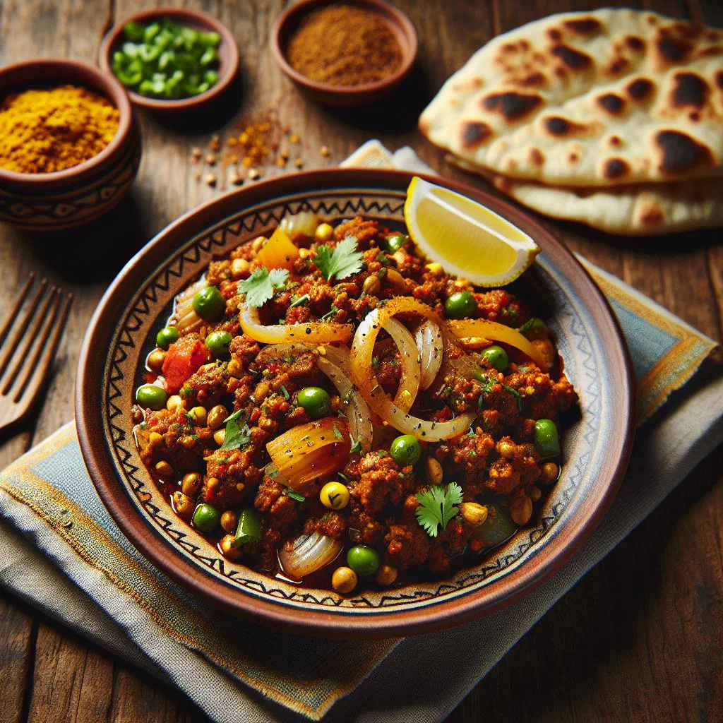 Spiced soya keema mince garnished with fresh coriander