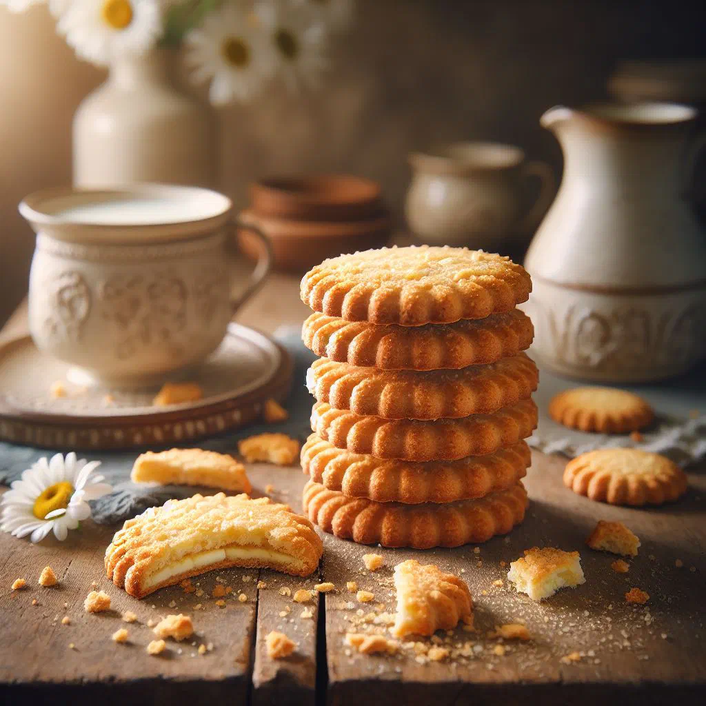 Golden Panamanian butter cookies stacked on a plate