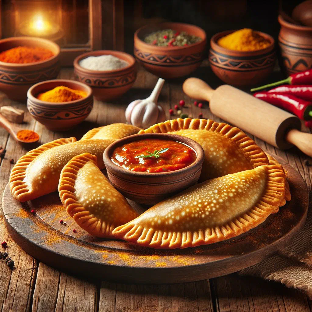 Golden fried Panamanian corn empanadas on a plate