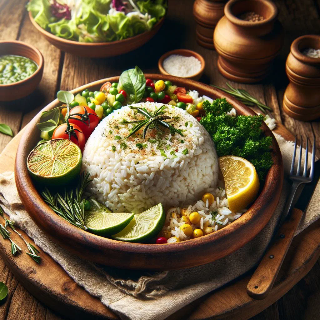 Bowl of Paraguayan locrillo de arroz with rice, beef and peppers