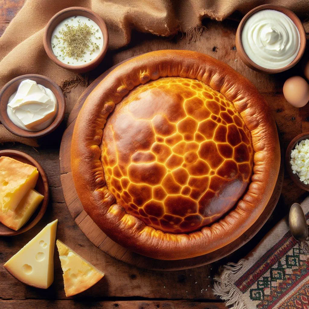 Golden pan-fried mbejú mestizo cassava and cheese cakes on a plate