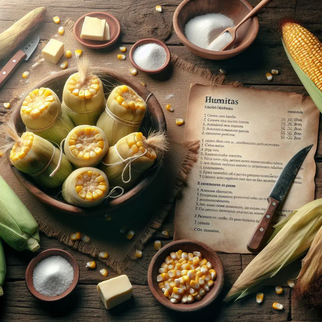 Steamed humitas wrapped in corn husks on a plate