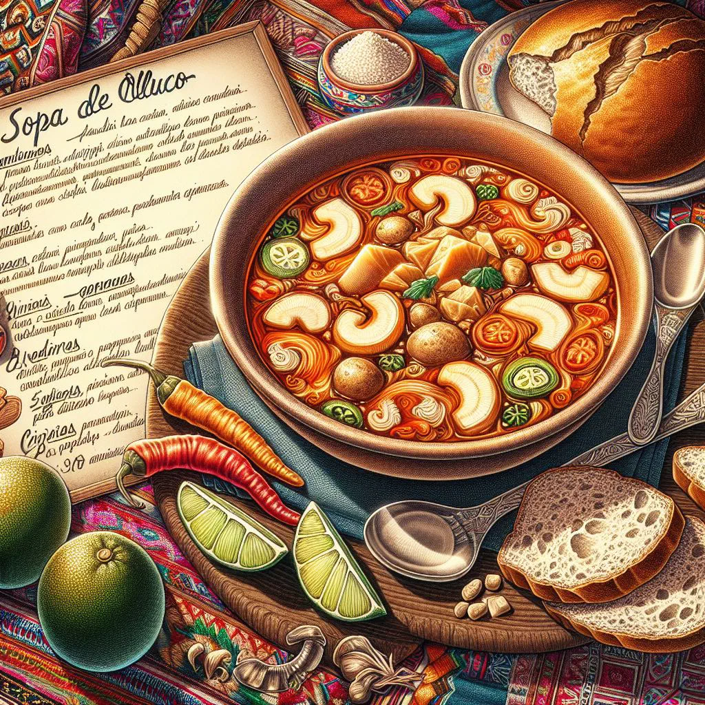 Bowl of Peruvian sopa de olluco garnished with fresh coriander