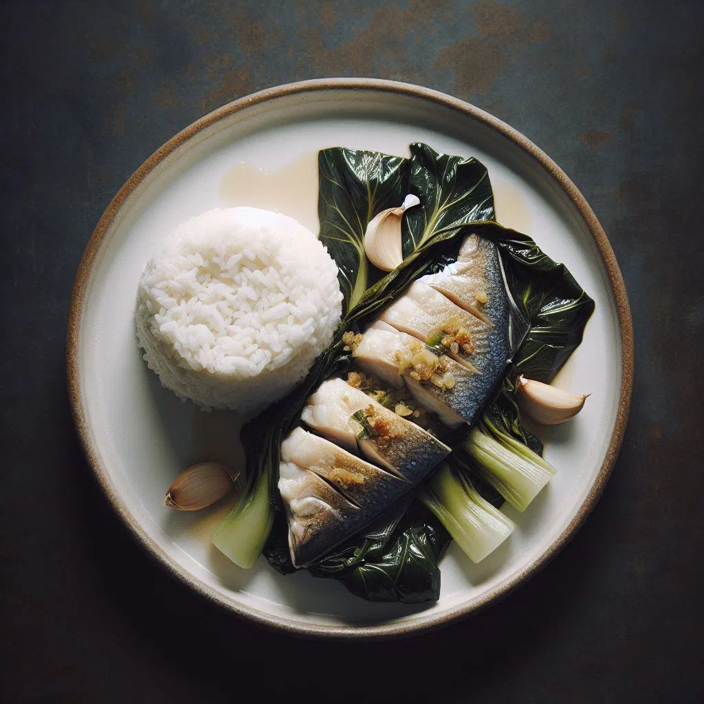 Steamed fish wrapped in banana leaf, a Filipino Sinanglay dish