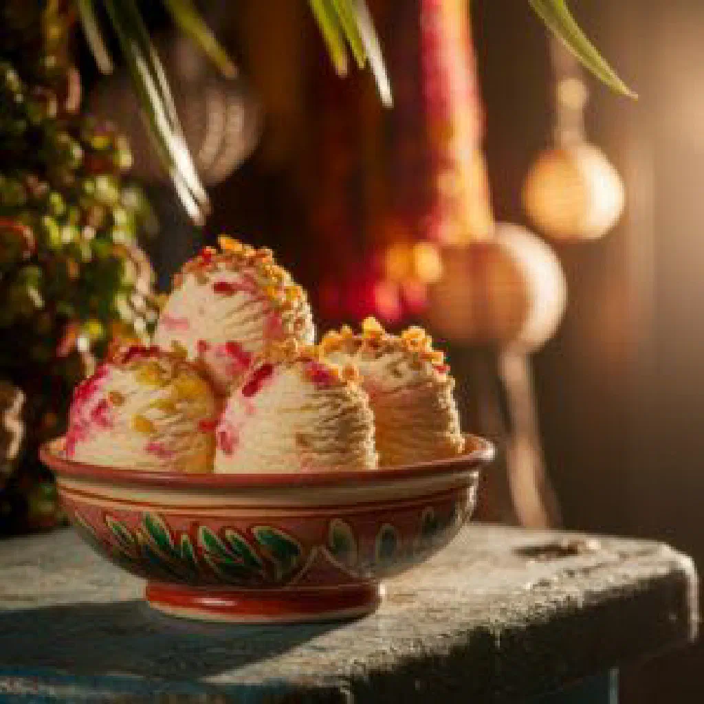 Scoops of creamy Filipino sorbetes served in a bowl