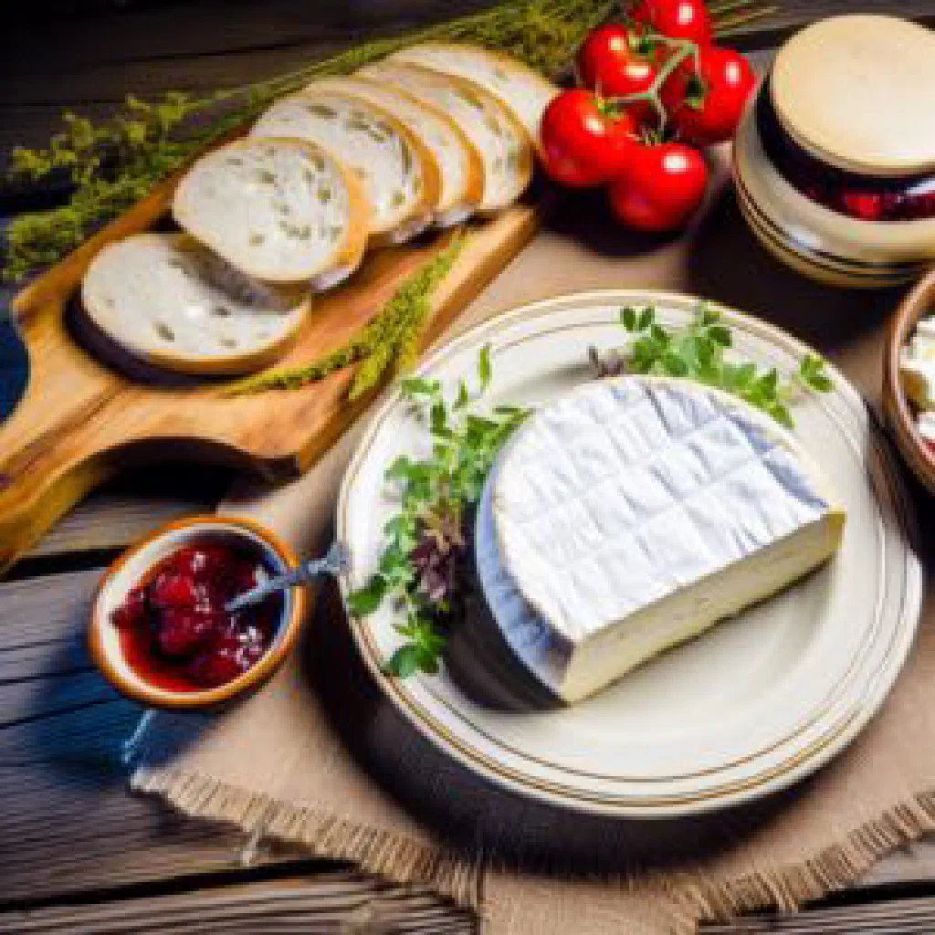 Fresh white ser biały cheese served with herbs and bread