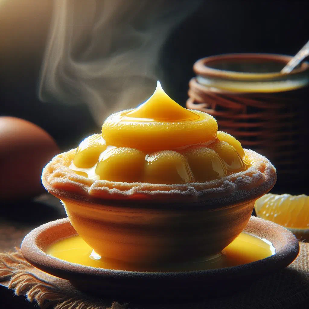 Doce de Ovos egg sweet served in a small dish with a dusting of cinnamon
