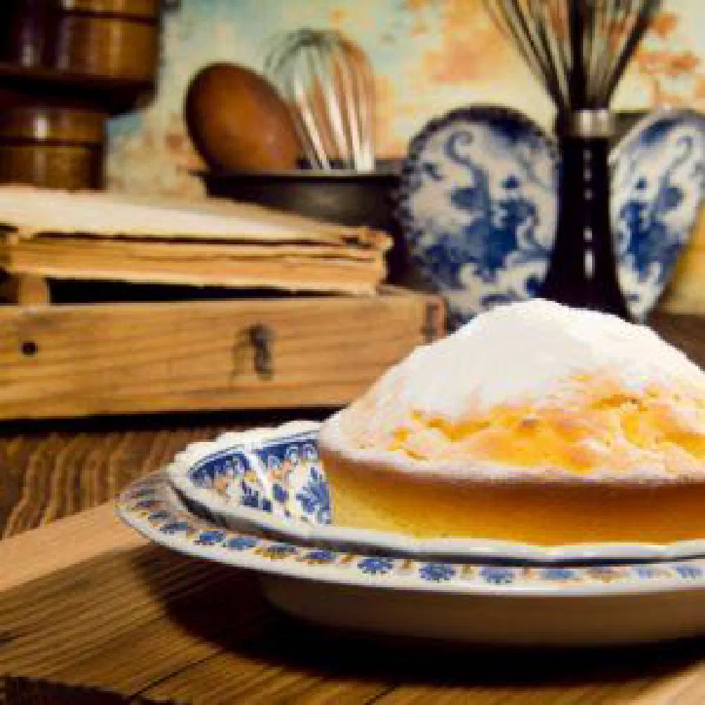 Golden Portuguese Pão de Ló sponge cake dusted with icing sugar