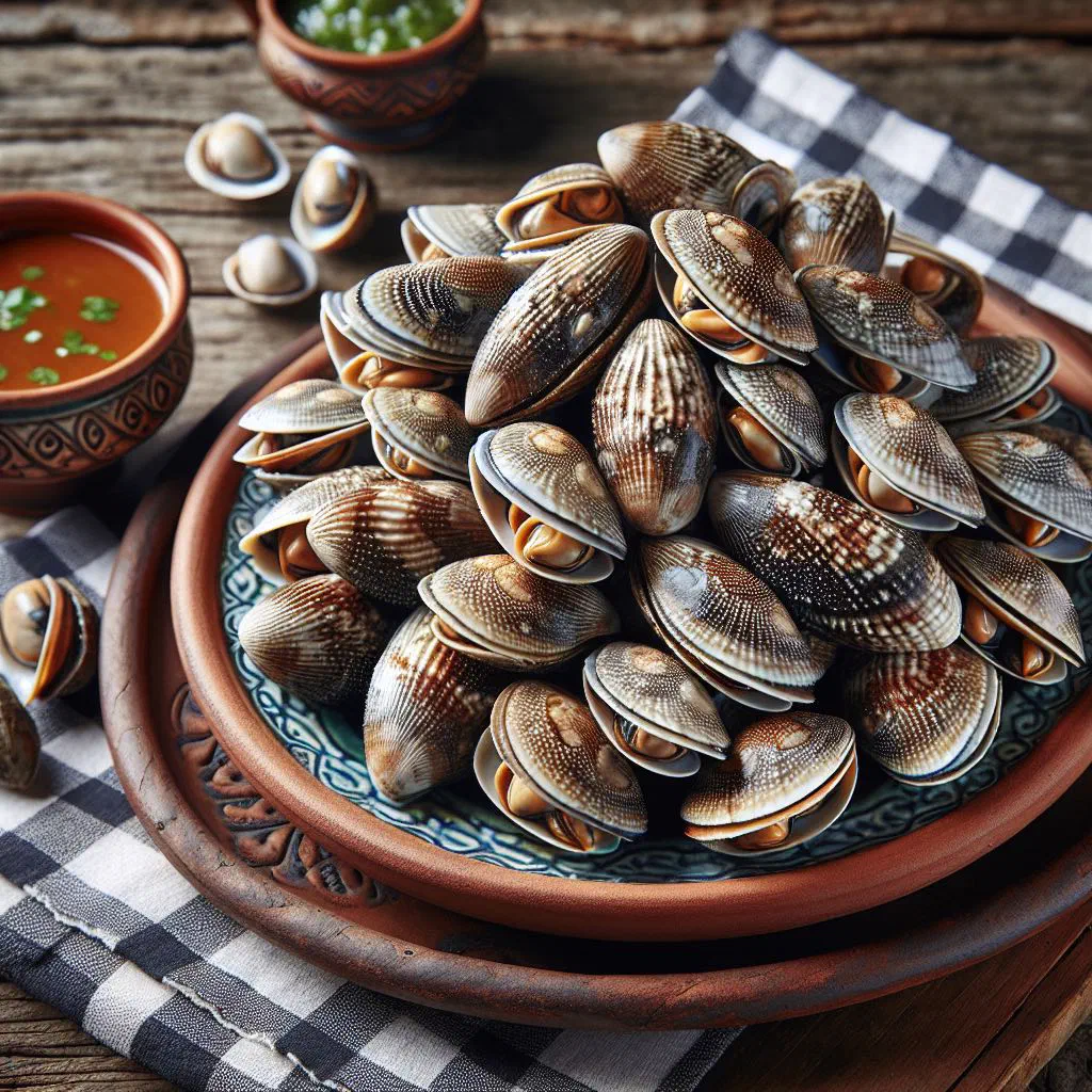 Freshly boiled percebes goose barnacles served warm with lemon