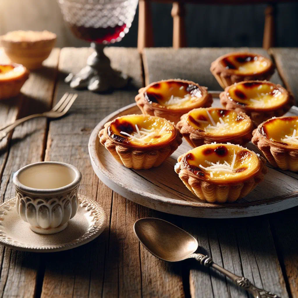 Golden Portuguese queijadinhas de leite milk tarts in their cases