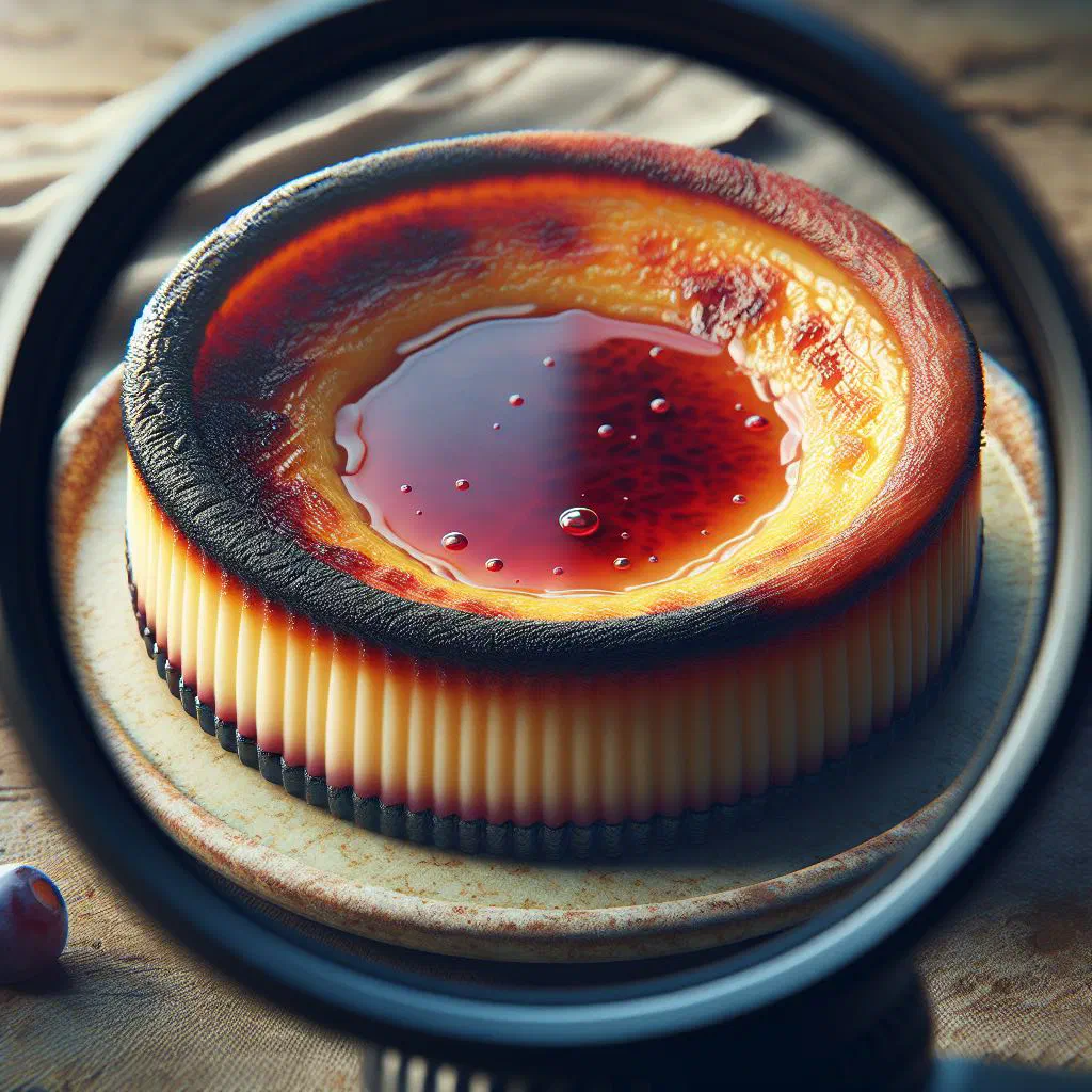 Baked sericaia dusted with cinnamon and served with plum compote
