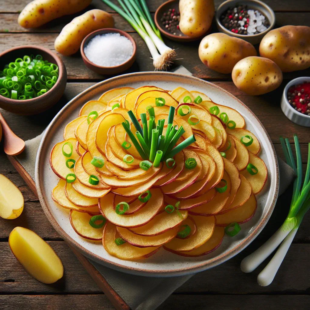 Crispy oven-baked Moscow fries sprinkled with fresh herbs