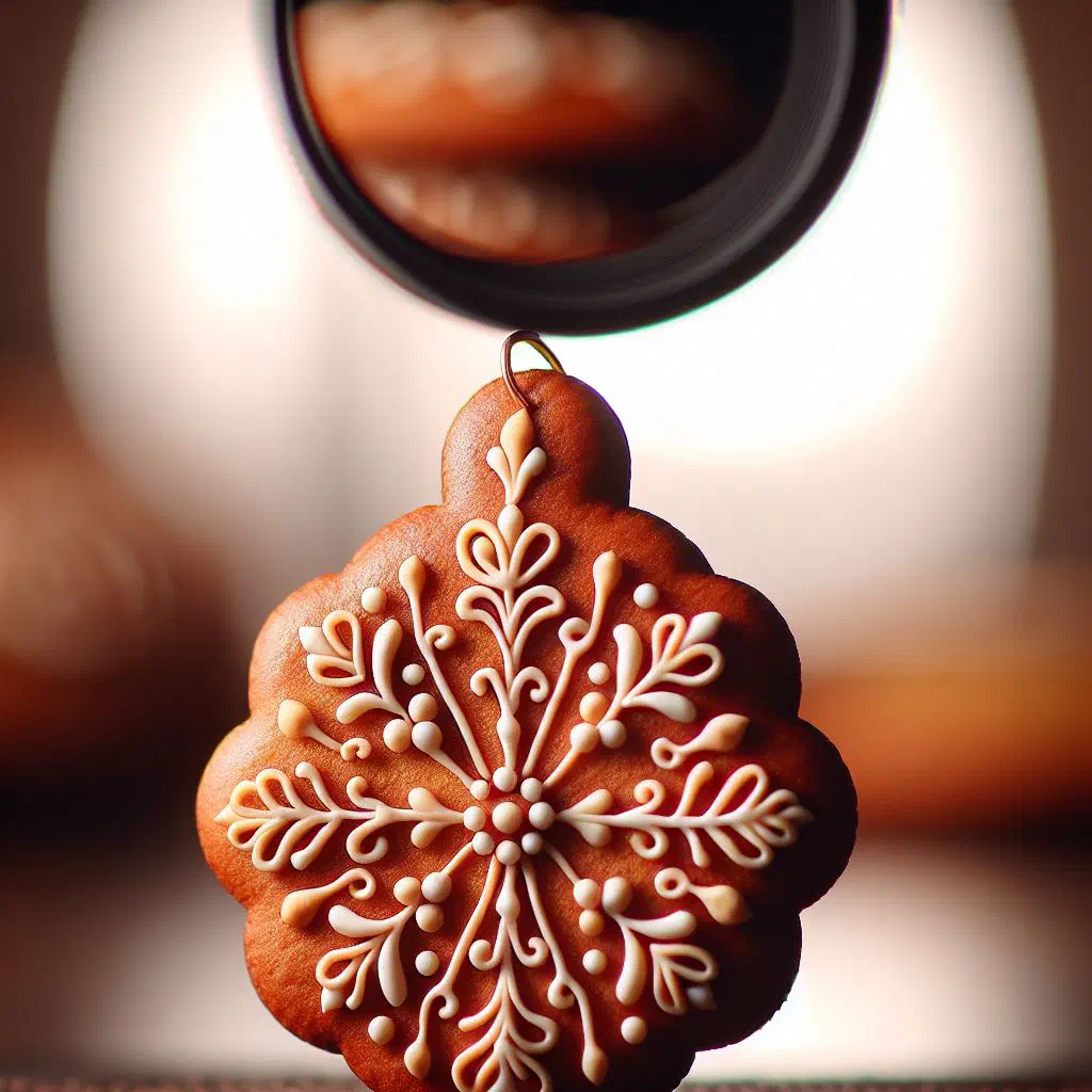 Glazed Russian pryaniki spice biscuits dusted with icing sugar